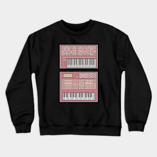 Red Retro Synthesizer Crewneck Sweatshirt